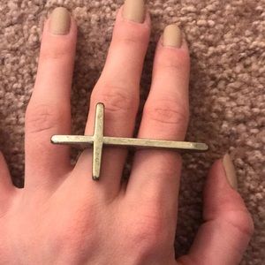 Nasty Gal Jewelry - FREE IF BUNDLED: Cross Two Finger Ring Nasty Gal Jewelry - FREE IF BUNDLED: Cross Two Finger Ring